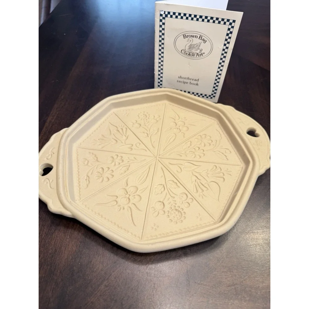 brown bag cookie art 1988 Thistle Shortbread Mold 1988 Wildflowers booklet 10.5